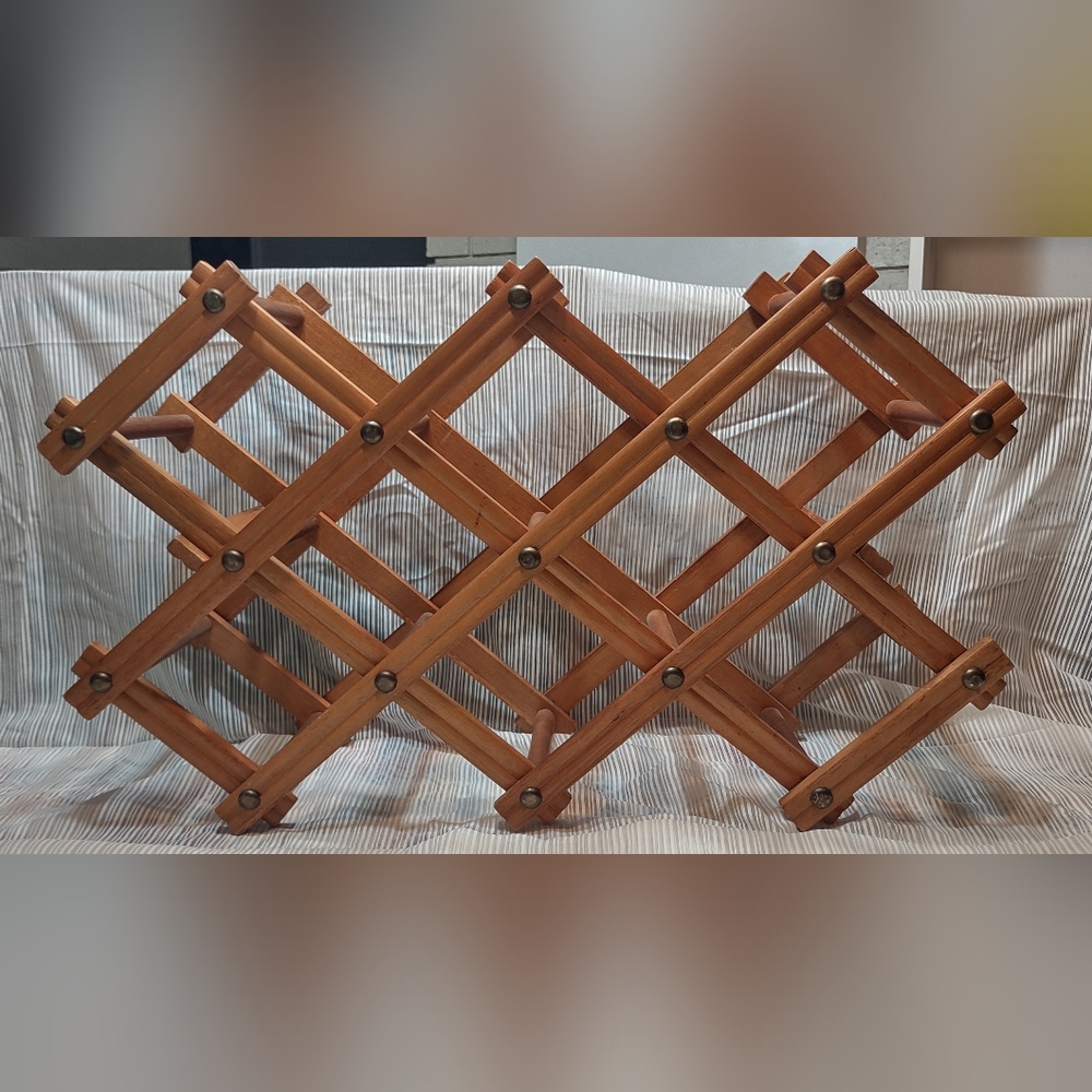 Vintage Expandable Wooden Wine Rack